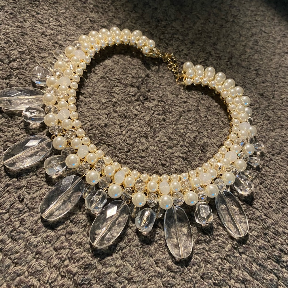 Pearl and crystal necklace